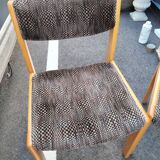 6 chaises ancienne vintage design scandinave pieds compas