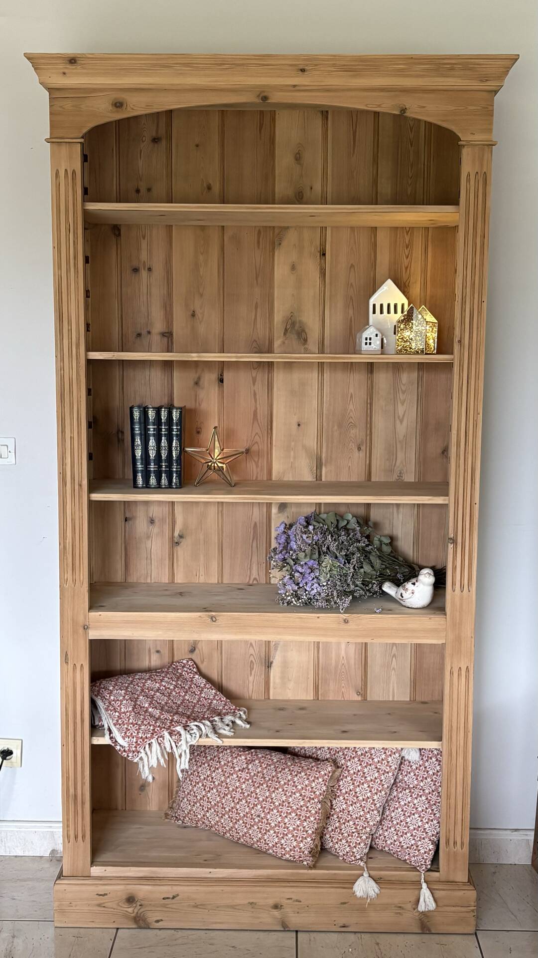 Antique library in solid pine