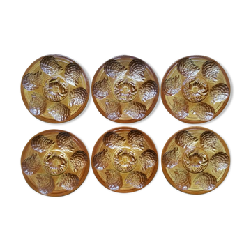 6 assiettes à huîtres