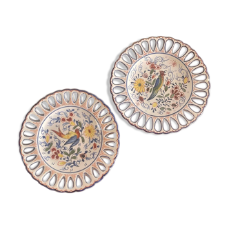 Pair of Rouen earthenware plates