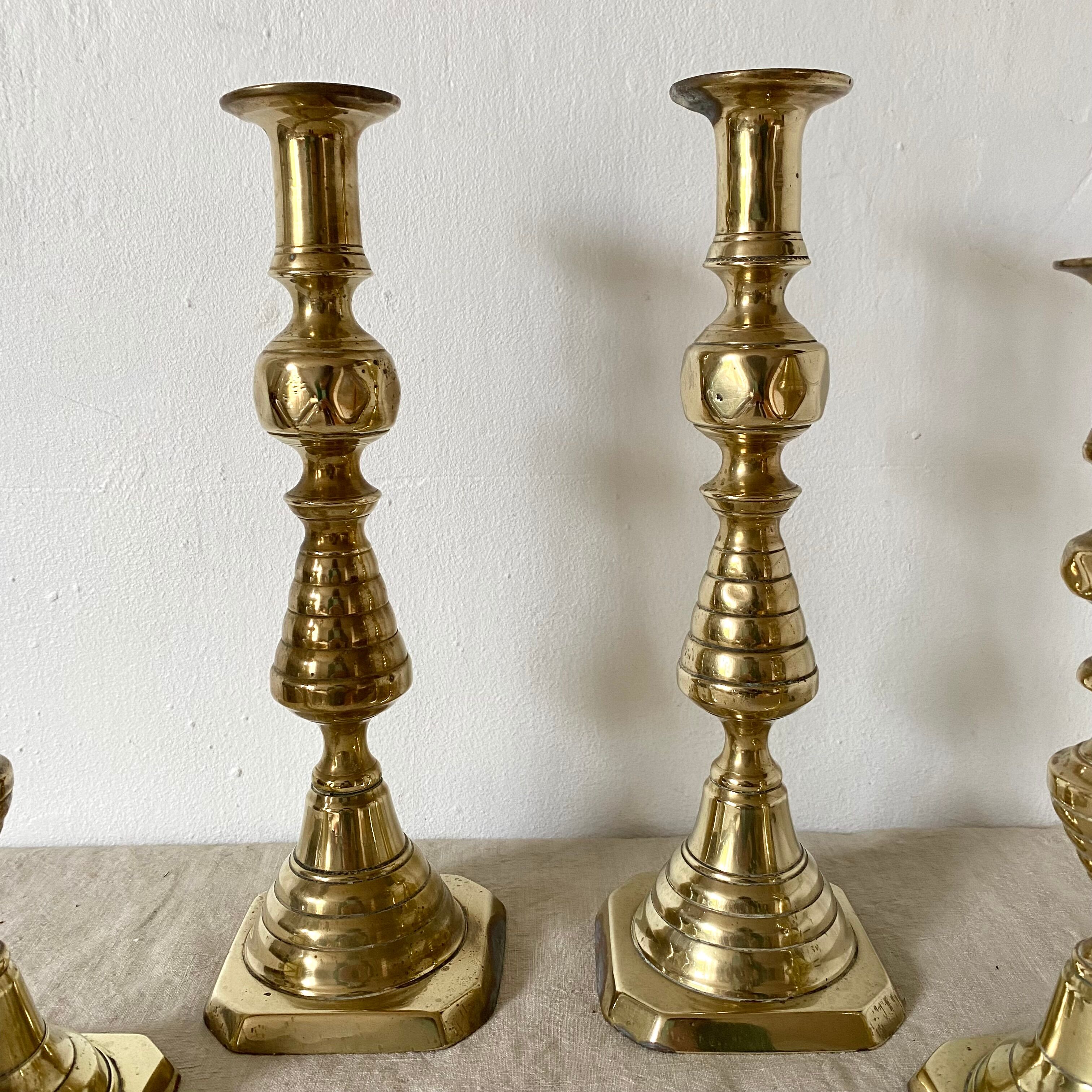 Old brass candlesticks England
