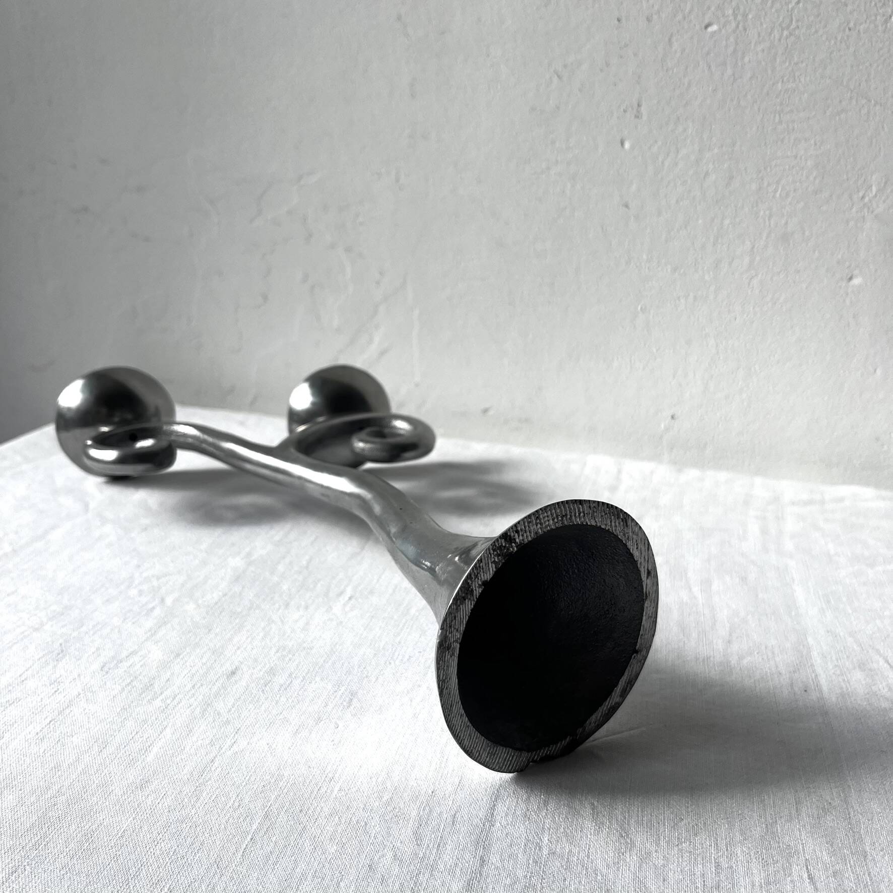 Aluminium candlestick / candelabrum, spiral design