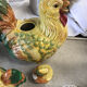 Set of candy and sugar boxes in slipware.