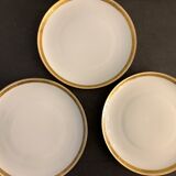 8 flat porcelain plates from Limoges Bernardaud, gilded Greek decoration, twentieth century