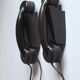 Streamline design bakelite intercom telephones by Aiea Antwerp, Belgium 1940s, set of 2.