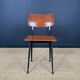 Ensemble de 4 chaises obo 60.10 bois miel pieds compas noirs