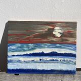 Oil on canvas landscape painting