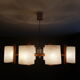 Chandelier Scandinavian 6 fires of wood and perspex vintage