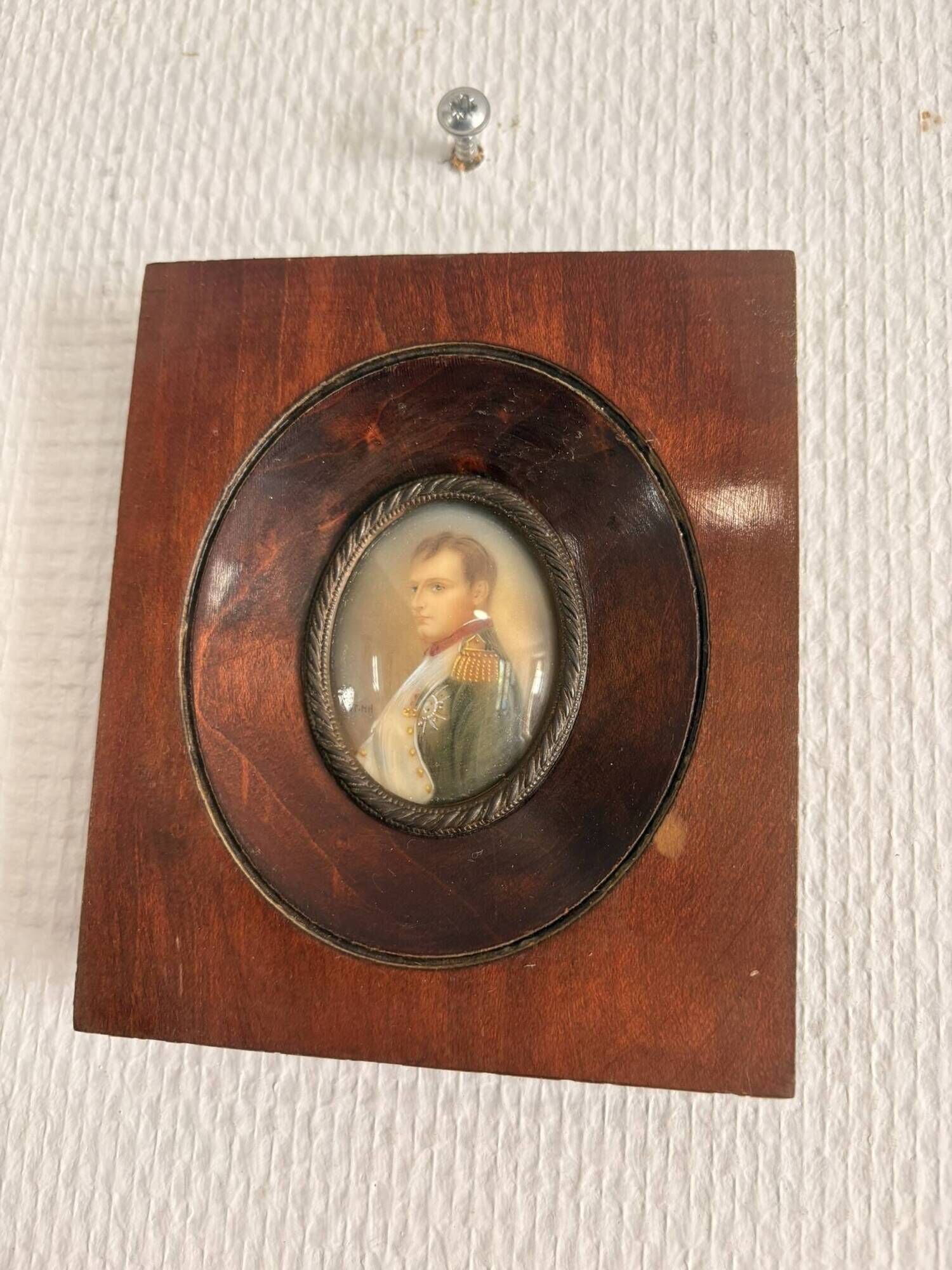 Antique Miniature Napoleon Bonaparte Empire Mahogany Frame Collector's Item