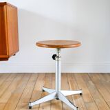 Industrial workshop stool, Made in France, adjustable height, 1970