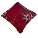 Vintage Turkish hand knotted cushion cover, 45 x 45 cm