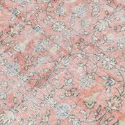 Soft Pink Oversize Vintage Turkish Floral Carpet Rug, 219x313 Cm