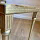 Set of 3 vintage nesting tables in onyx and gold metal from the 1970s.