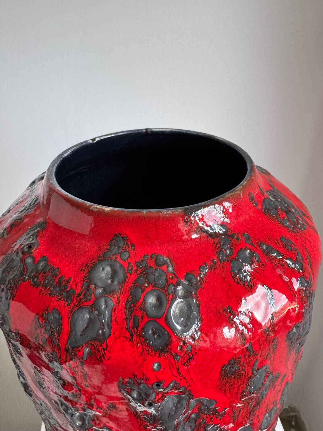 Vintage 1970s XL Scheurich Keramik Fat Lava Vase MCM West Germany