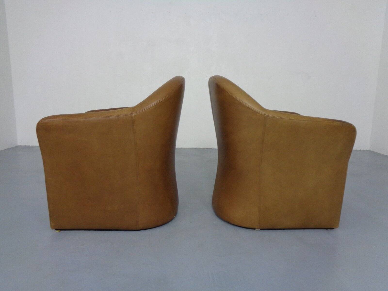 Set of Mid-Century German Leather Cocktail Chairs by Walter Knoll, 1960s