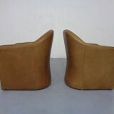 Set of Mid-Century German Leather Cocktail Chairs by Walter Knoll, 1960s