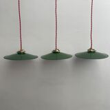 Lot 3 industrial suspensions emaillees flat 25 cm