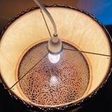 Vintage sisal / jonc de mer pendant light circa 1970's