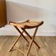folding wooden stool bamboo style early 20th century