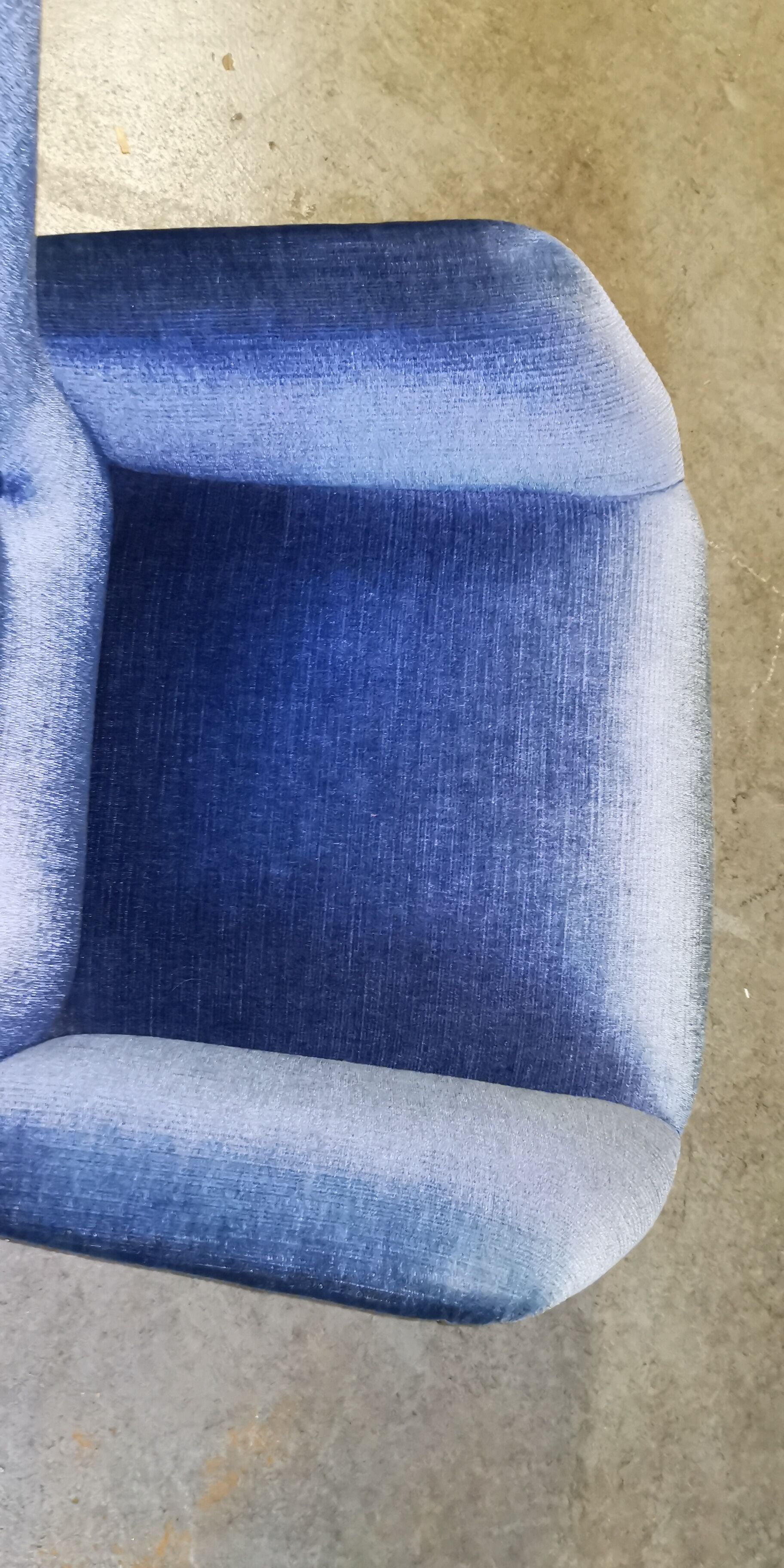 Fauteuil wingchair bergère années 50 60 bleu