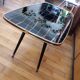 Formica foot compass/glass platter coffee table - vintage 1960