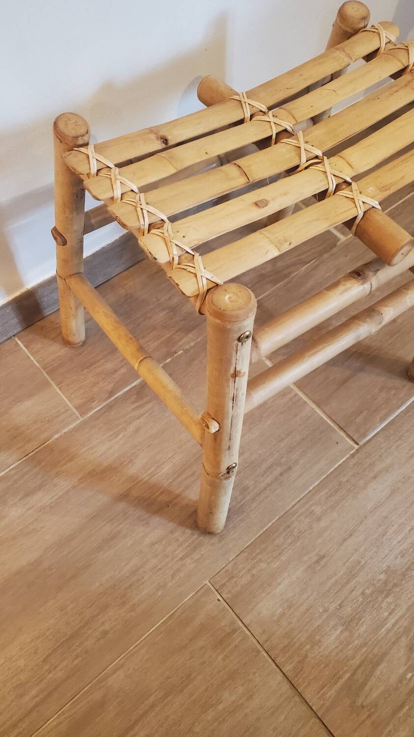 Low Vietnamese bamboo stool