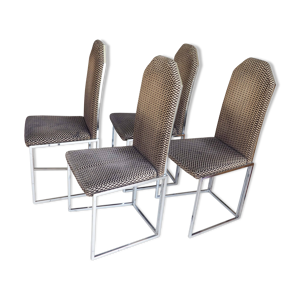 4 chaises traineau en - velours