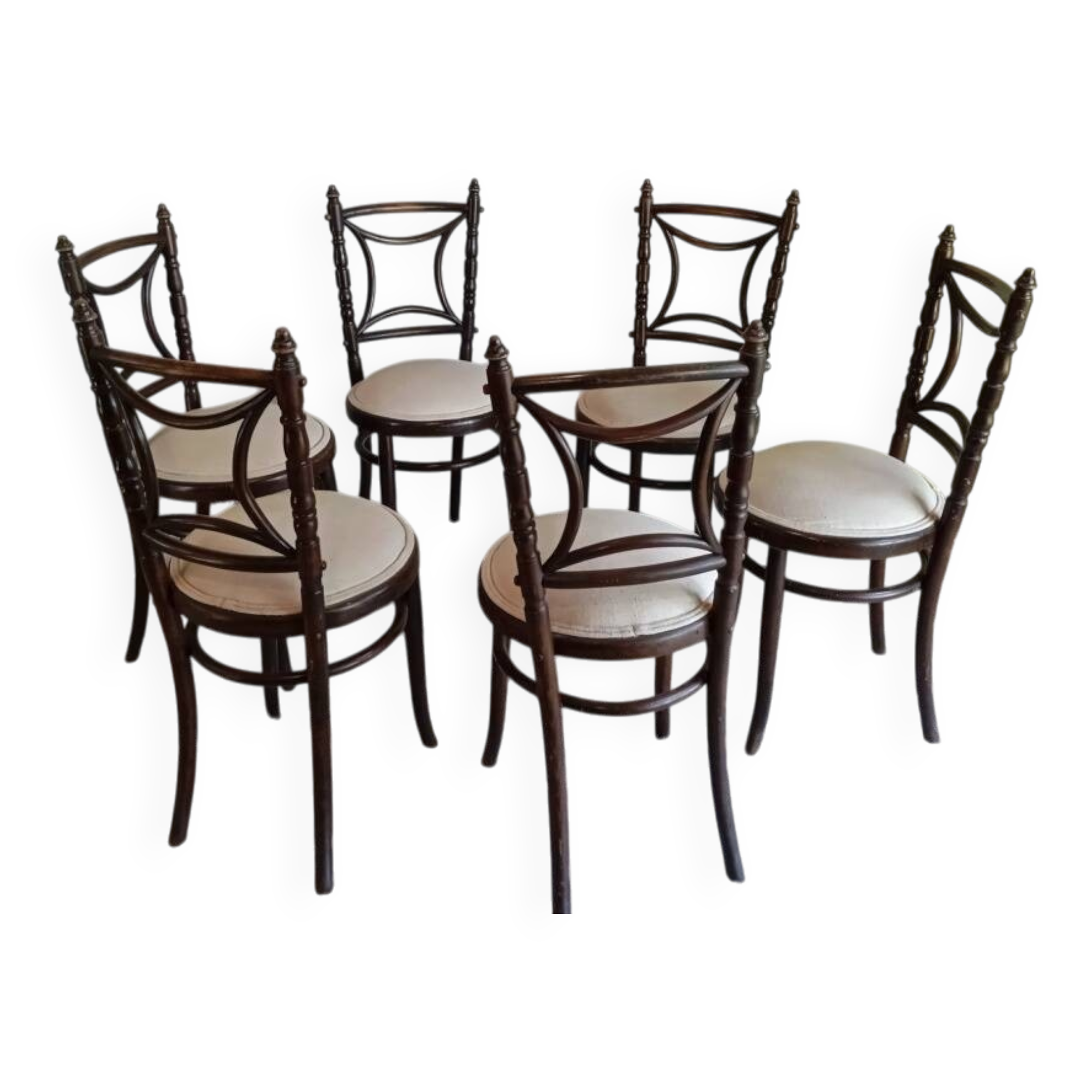 Set of 6 Fischel bistro chairs, early 1900s