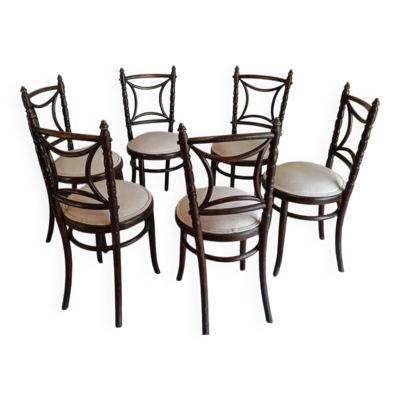 Série de 6 chaises bistrot Fischel début 1900