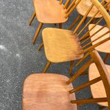 Suite of 18 mismatched Scandinavian chairs