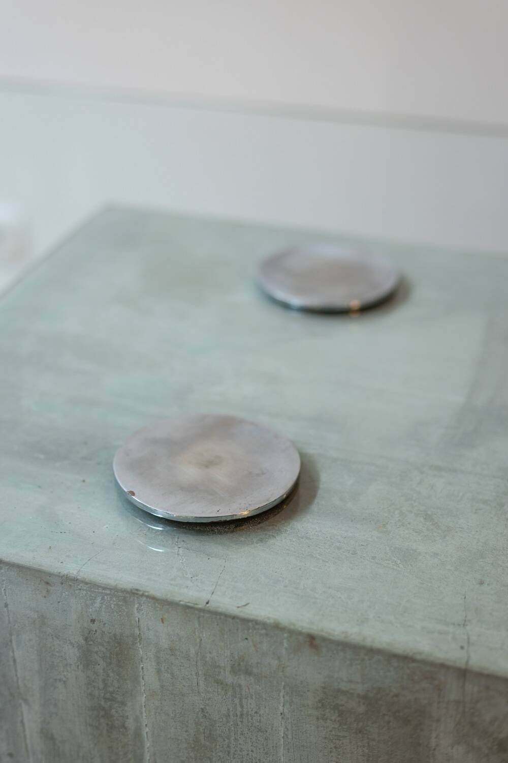 Saporiti. Brutalist and minimalist glass and concrete desk. 1970s.