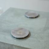 Saporiti. Brutalist and minimalist glass and concrete desk. 1970s.