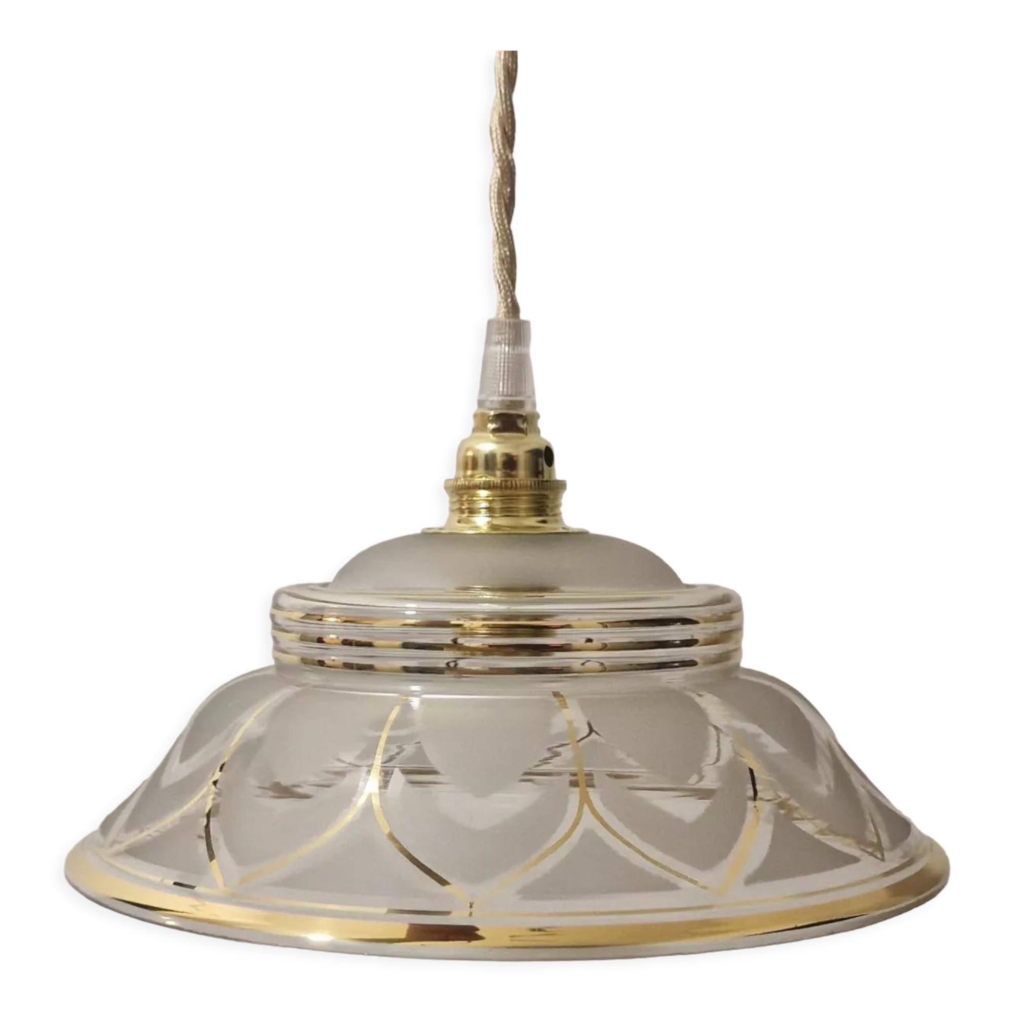 Art deco glassware sliding or pendant lamp