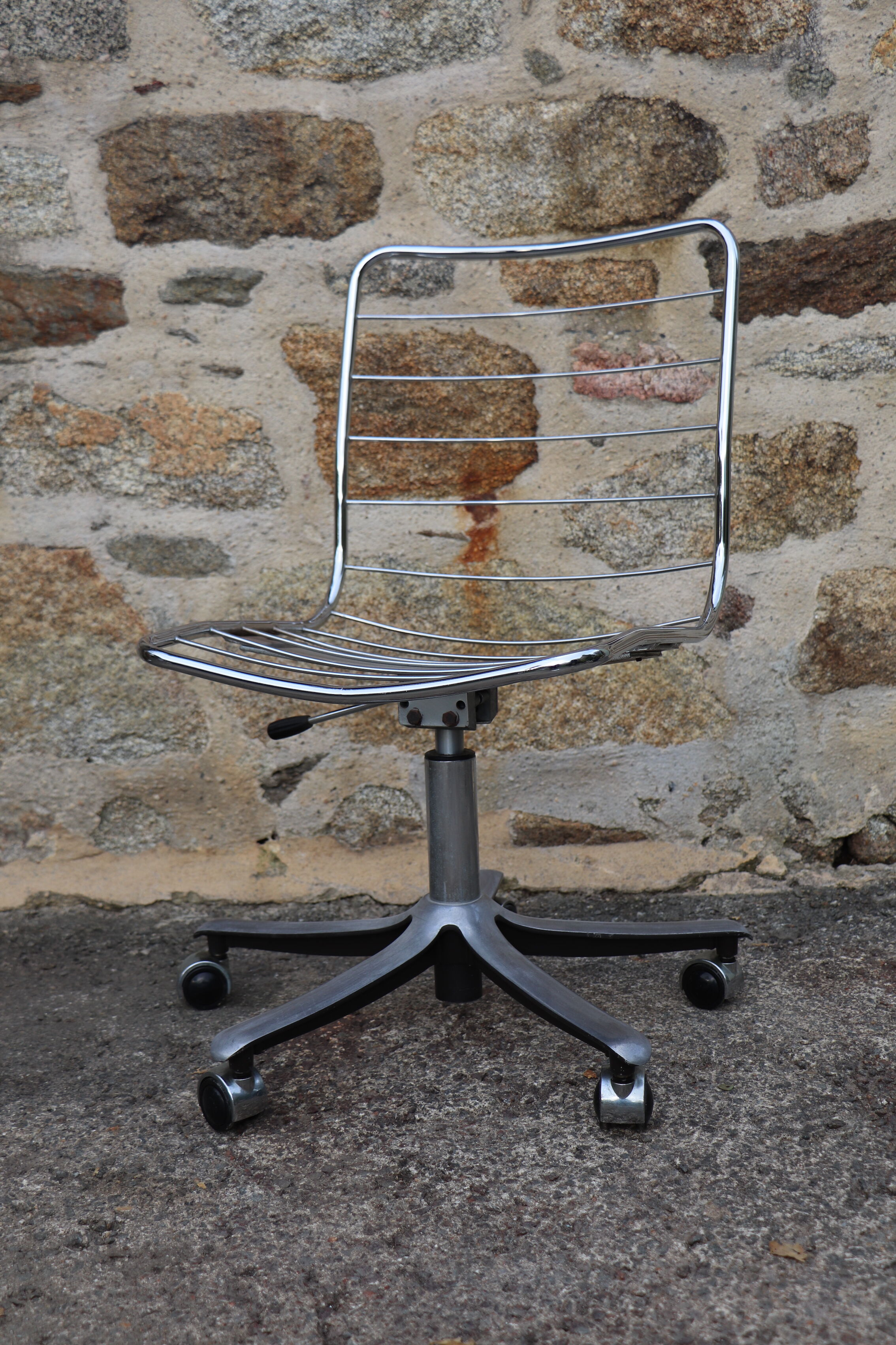 Chaise bureau pivotante chrome