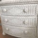 White rattan chest of drawers 1960