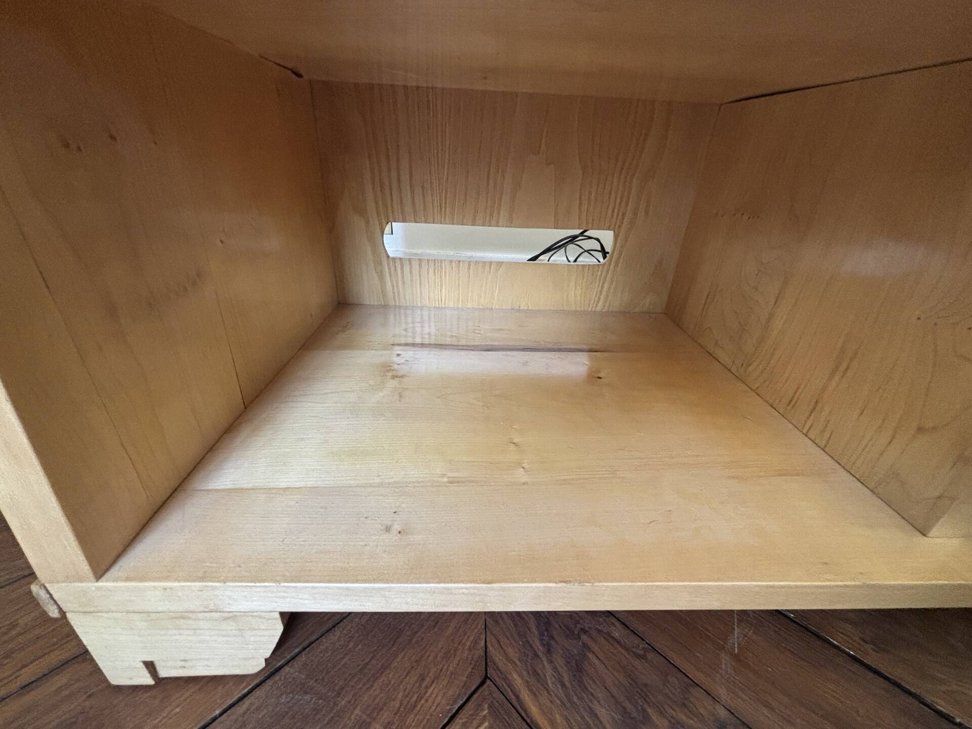 Solid sycamore hi-fi furniture in Art Deco style