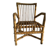 Vintage wicker and rattan children's armchair