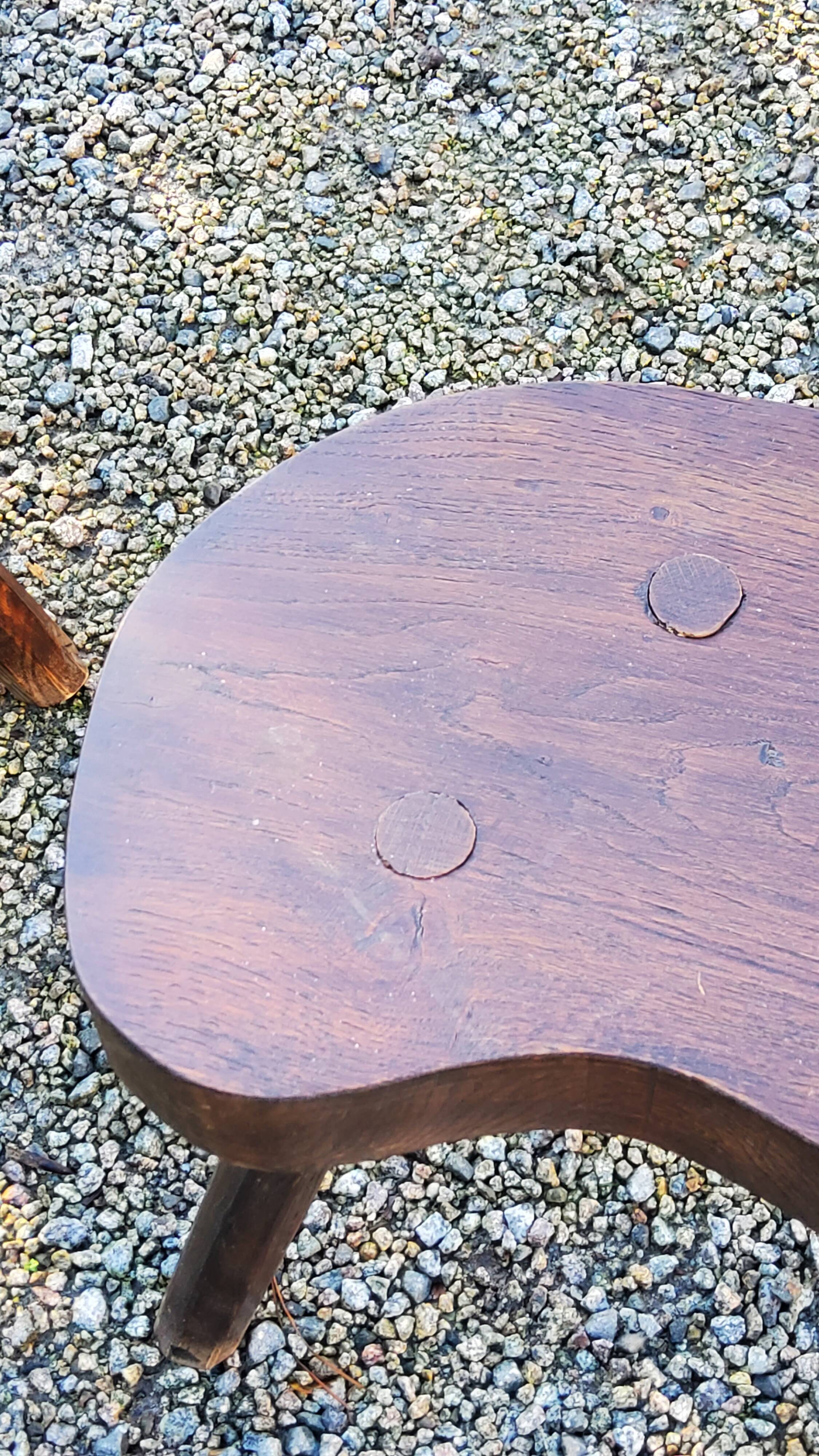 Pair of vintage shepherd stools in solid oak