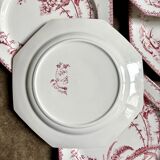 6 dessert plates in ironstone Clairefontaine, "Indiana" service.