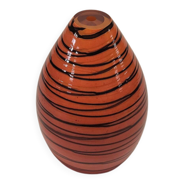 Vase en verre artistique orange