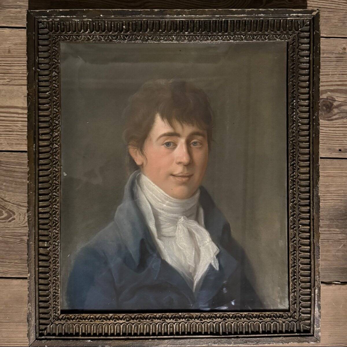 Male portrait, pastel in its frame, circa 1800