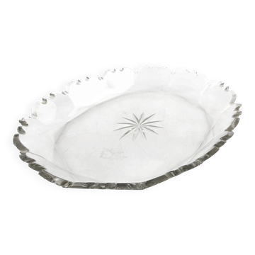 Biedermeier dish, transparent crystal, Czech Republic, 19th century