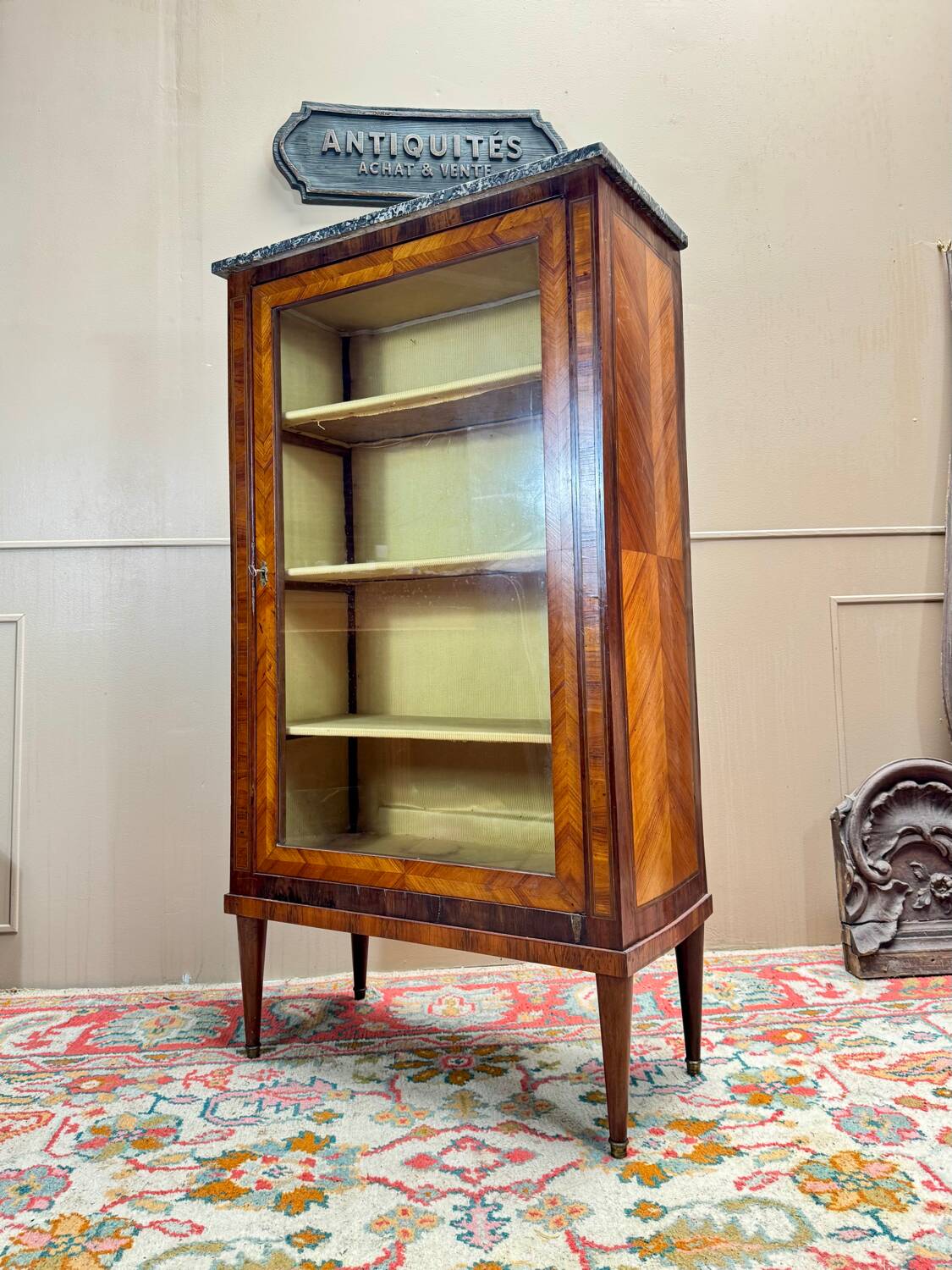 Louis XVI Marquetry Display Cabinet, 18th Century