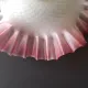 French Vintage 1930s Patterned Pink And White Frilled Glass Shade