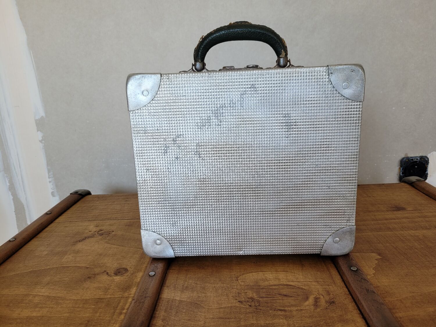 Antique metal suitcase