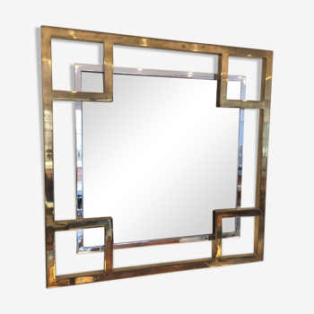 Mirror in chrome and brass 1980