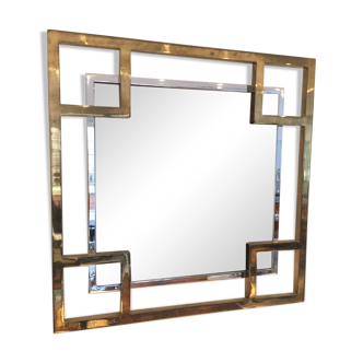 Mirror in chrome and brass 1980