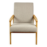 Czech Model Armchair in Beige Boucle attributed to Jiri Jiroutek, 1970s