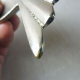 Old ashtray in silver metal, fish shape, vintage