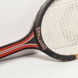 1970 Spalding black and red wooden tennis racket